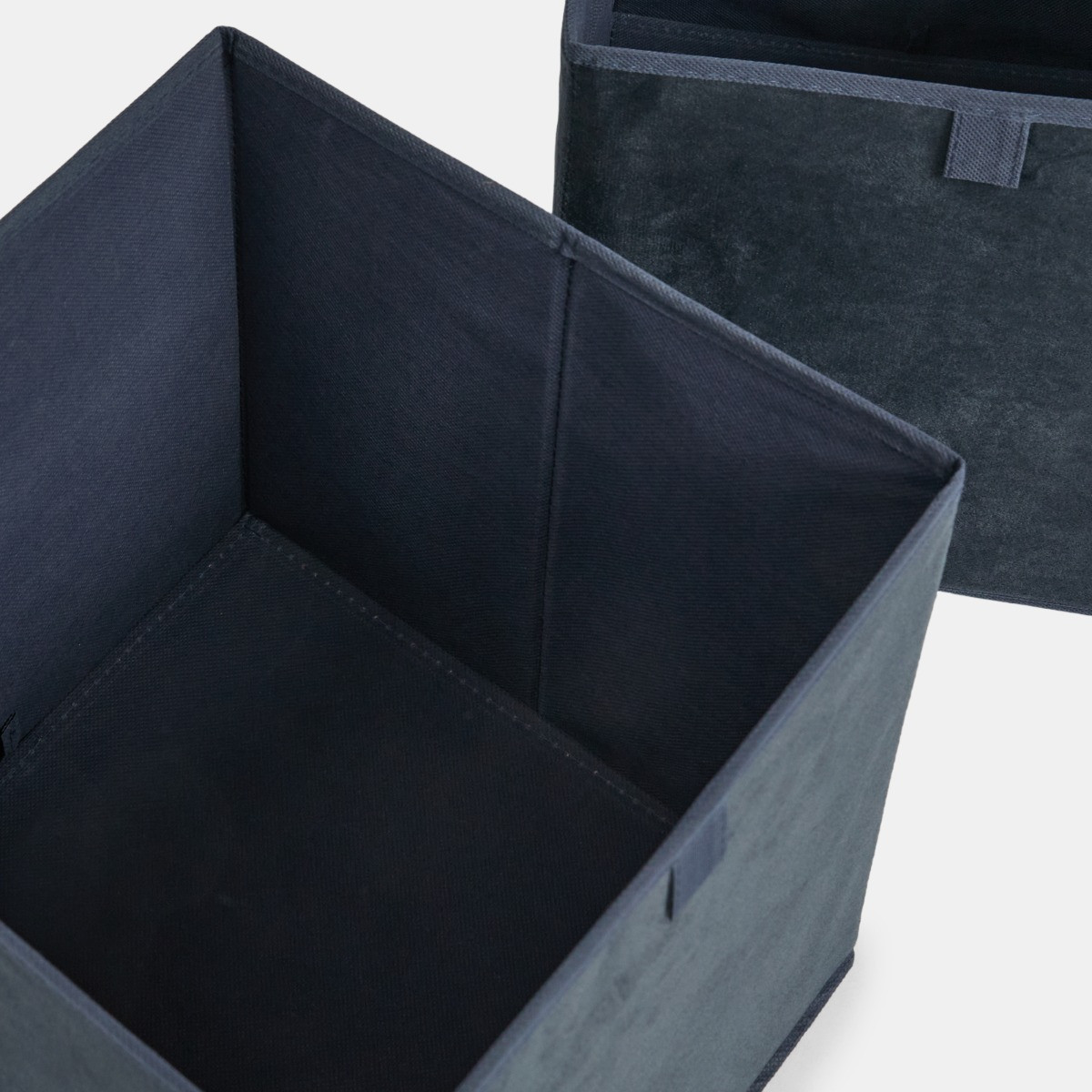OHS Matte Velvet Cube Storage Boxes, Navy - 2 Pack>