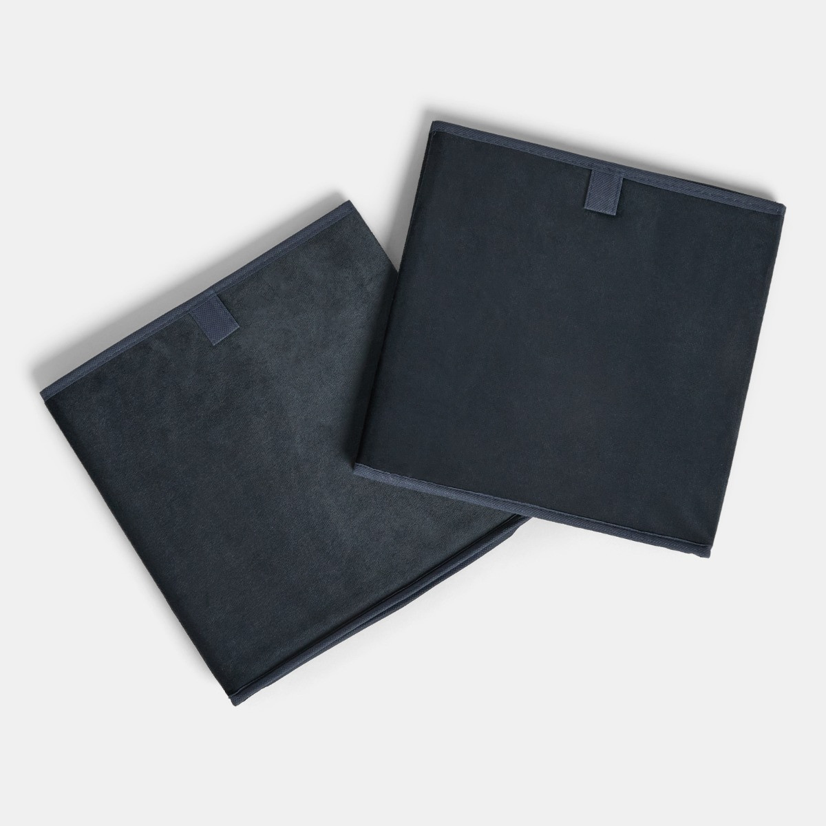 OHS Matte Velvet Cube Storage Boxes, Navy - 2 Pack>