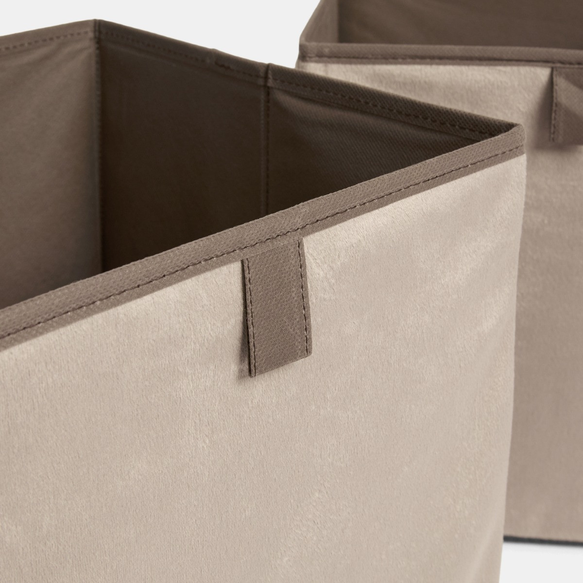 OHS Matte Velvet Cube Storage Boxes, Mink - 2 Pack>
