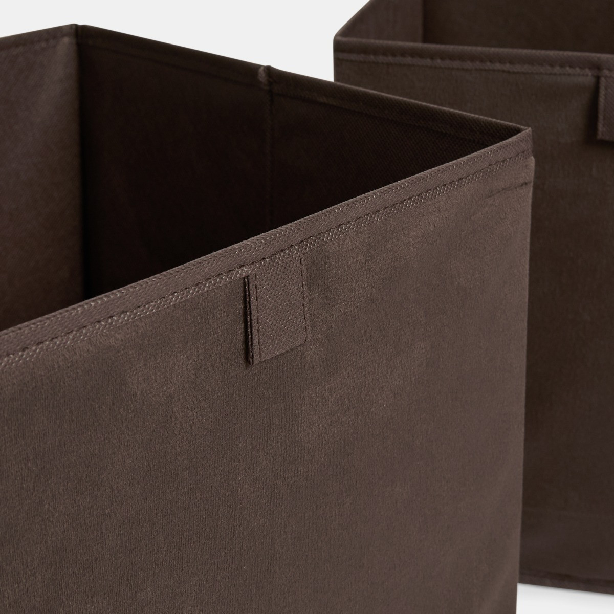 OHS Matte Velvet Cube Storage Boxes, Chocolate - 2 Pack>