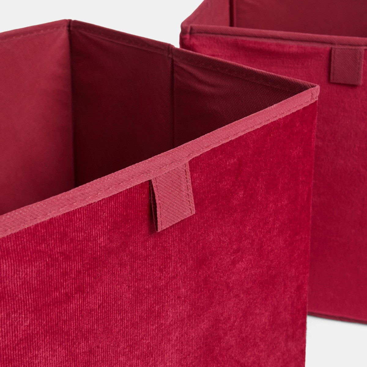 OHS Matte Velvet Cube Storage Boxes, Berry - 2 Pack>