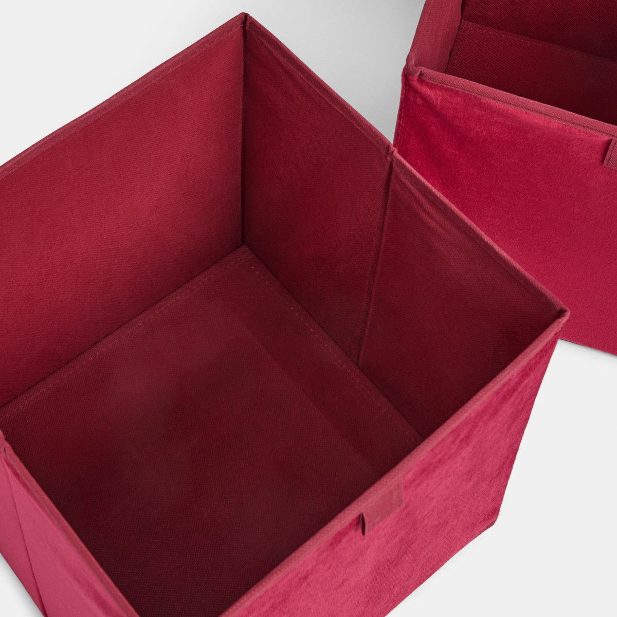 OHS Matte Velvet Cube Storage Boxes, Berry - 2 Pack>