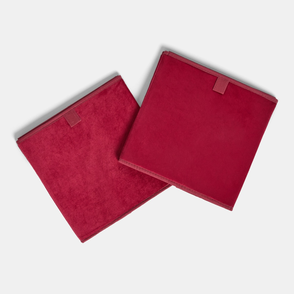 OHS Matte Velvet Cube Storage Boxes, Berry - 2 Pack>