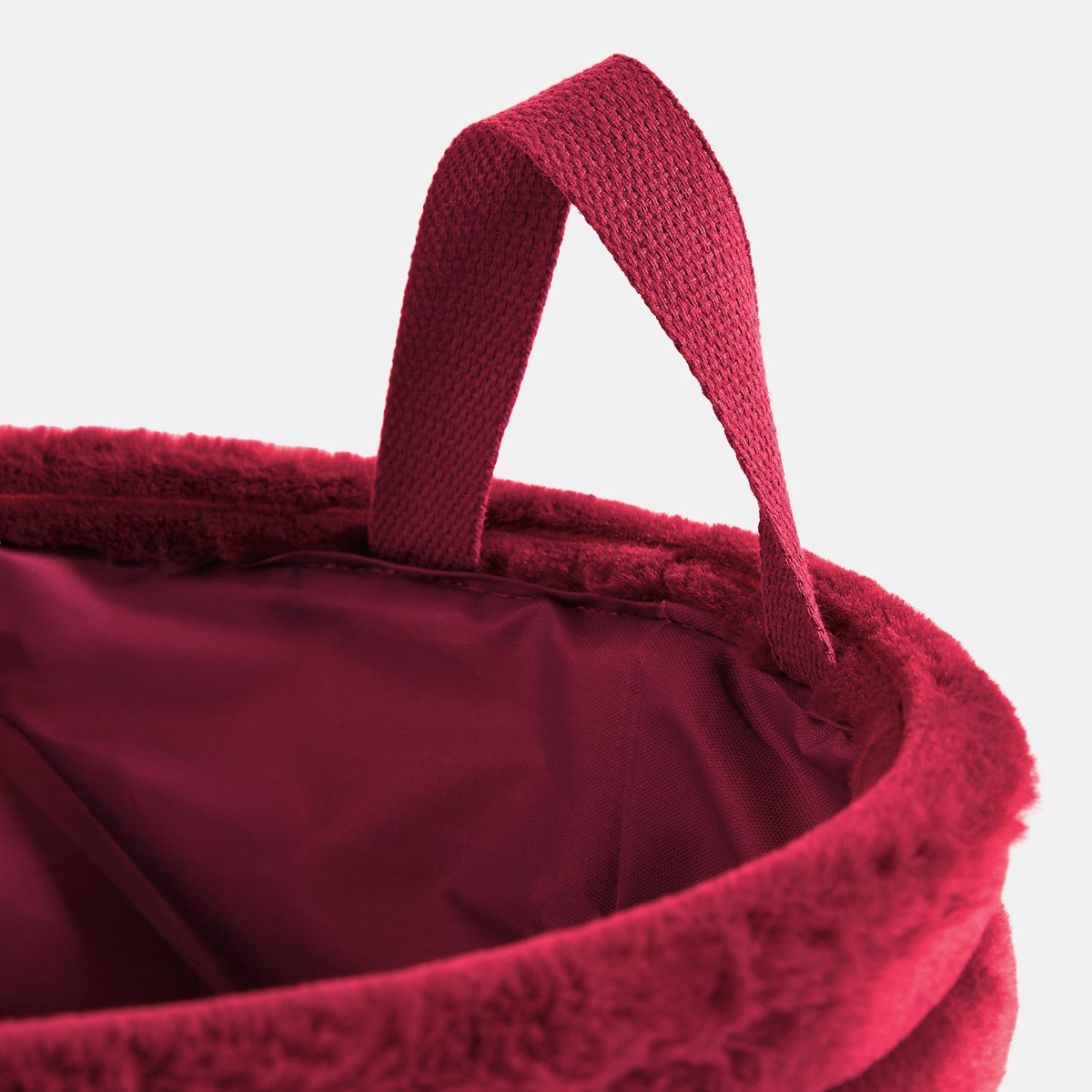 OHS Faux Fur Ribbed Storage Basket - Berry>