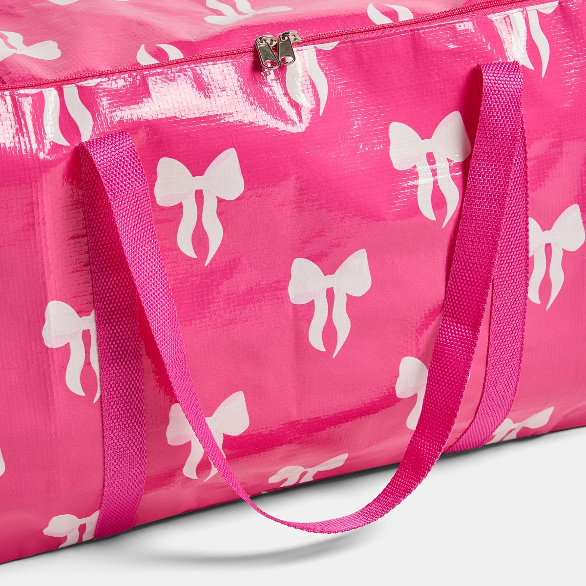 OHS Bow Print Reusable Extra Large Storage Bag - Hot Pink>