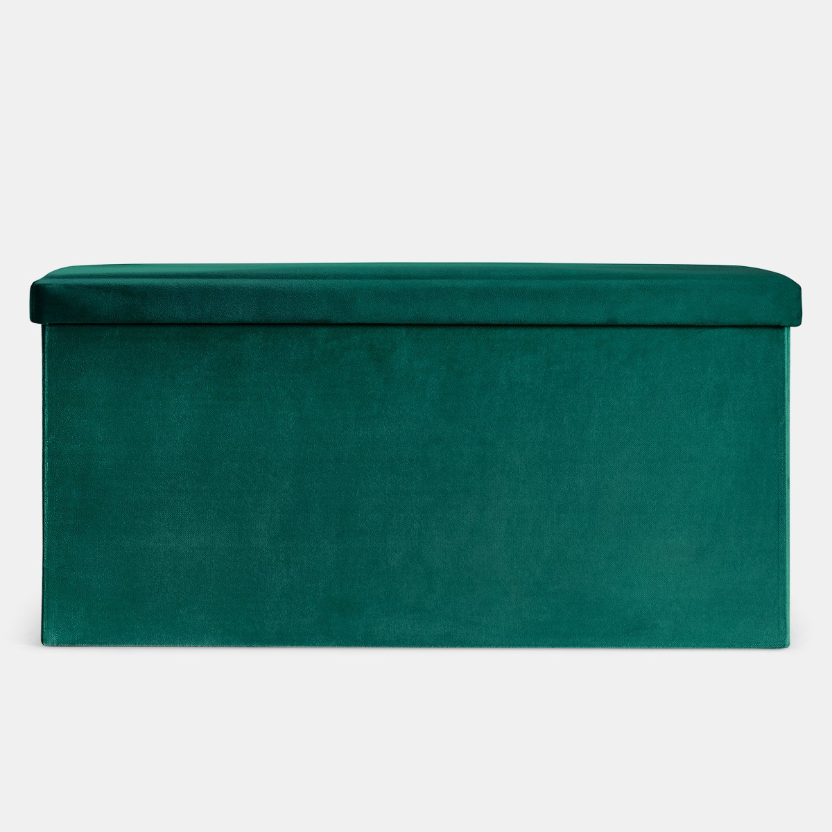 OHS Matte Velvet Foldable Rectangle Storage Ottoman - Woodland Green>