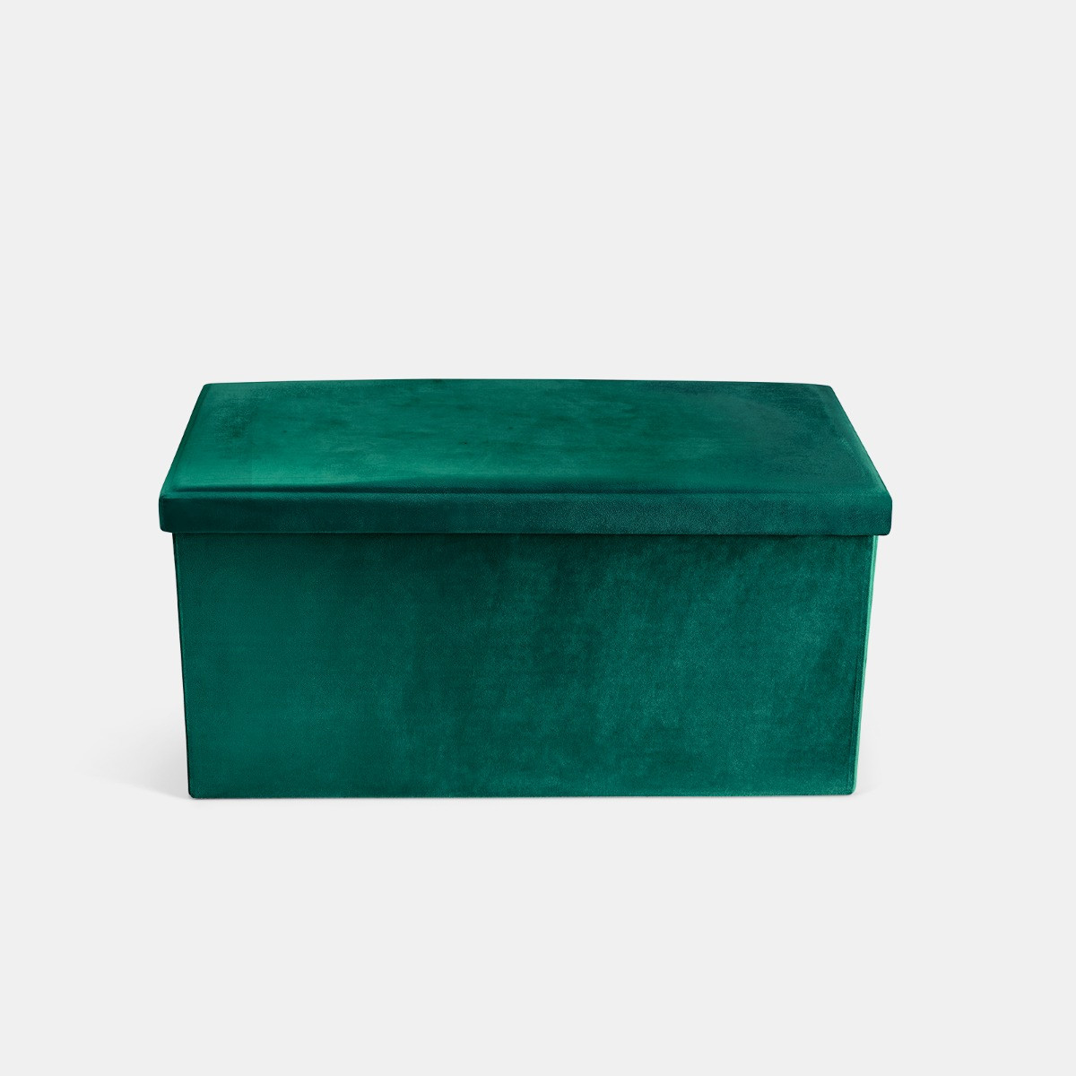 OHS Matte Velvet Foldable Rectangle Storage Ottoman - Woodland Green>