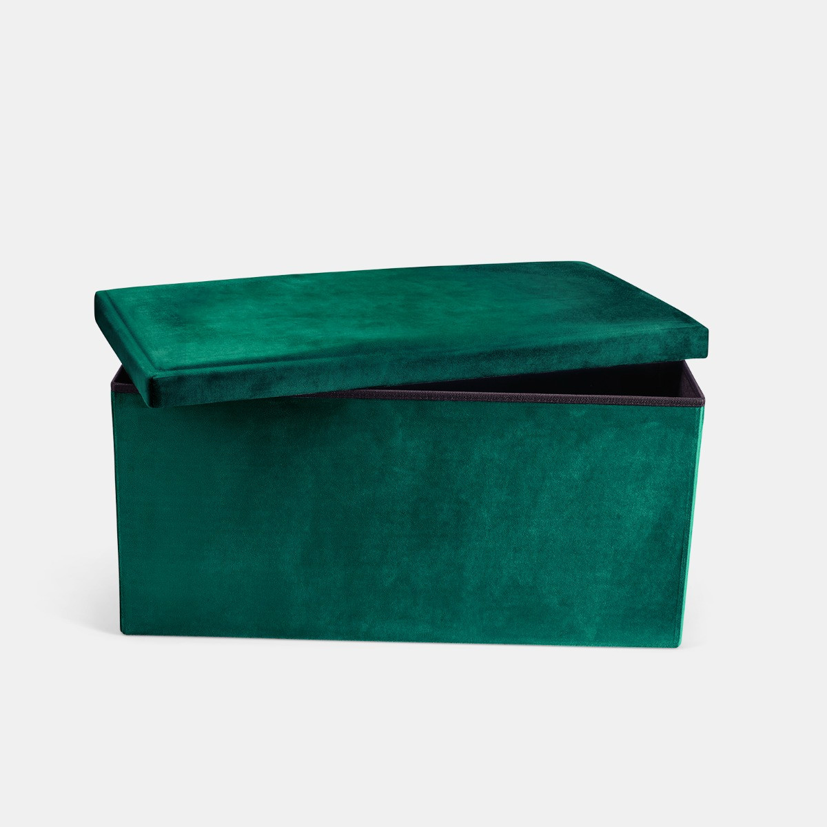 OHS Matte Velvet Foldable Rectangle Storage Ottoman - Woodland Green>