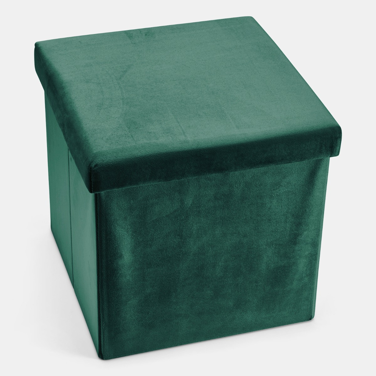 OHS Matte Velvet Foldable Cube Storage Ottoman - Woodland Green>
