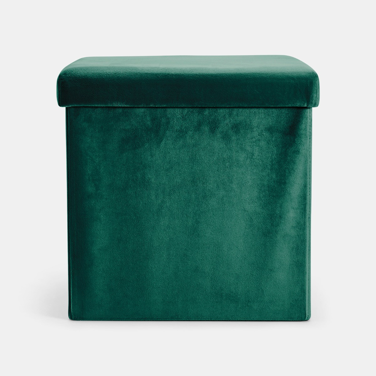 OHS Matte Velvet Foldable Cube Storage Ottoman - Woodland Green>