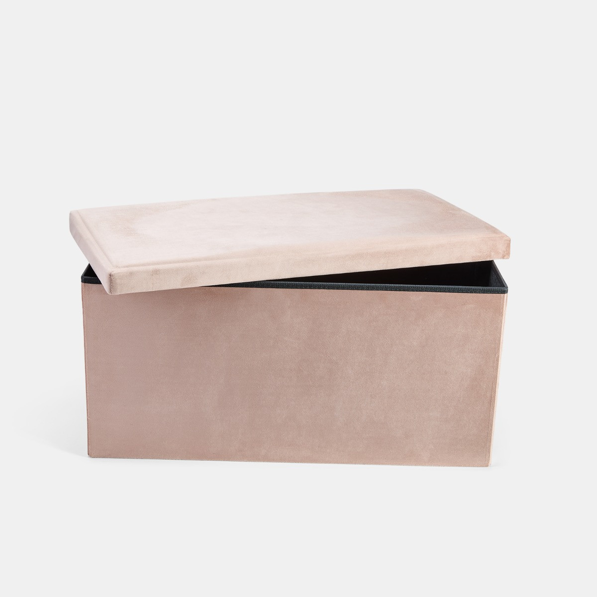 OHS Matte Velvet Foldable Rectangle Storage Ottoman - Mink>