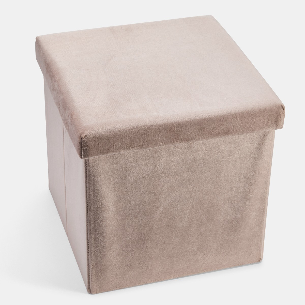 OHS Matte Velvet Foldable Cube Storage Ottoman - Mink>