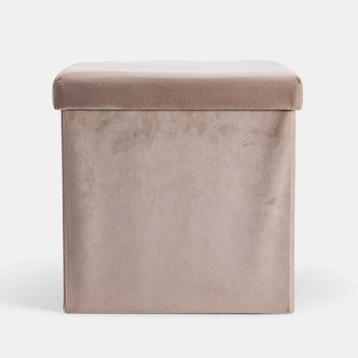 OHS Matte Velvet Foldable Cube Storage Ottoman - Mink>