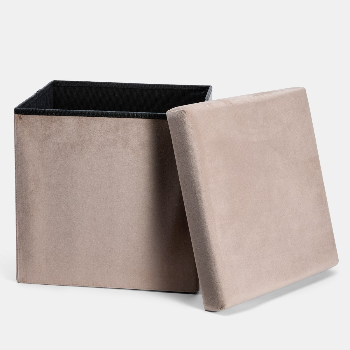 OHS Matte Velvet Foldable Cube Storage Ottoman - Mink>