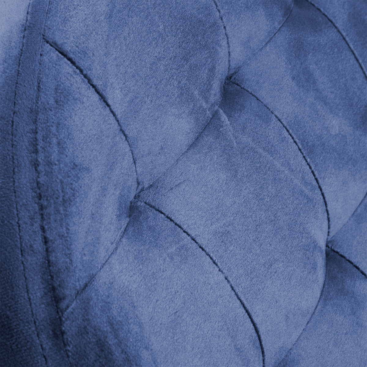 OHS Matte Velvet Foldable Round Storage Ottoman - Navy>