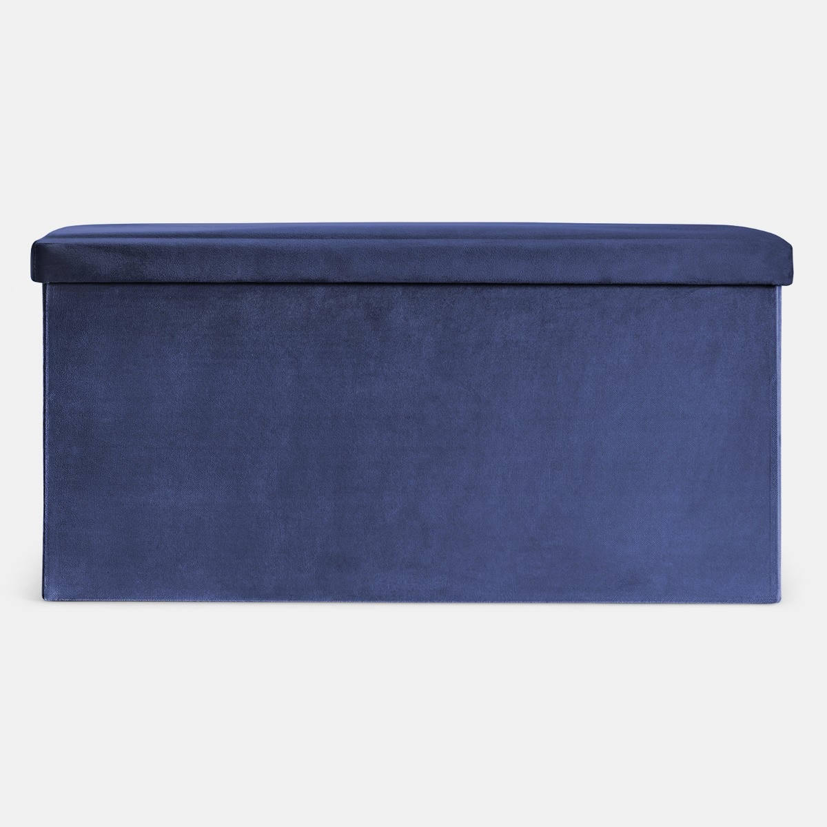OHS Matte Velvet Foldable Rectangle Storage Ottoman - Navy>