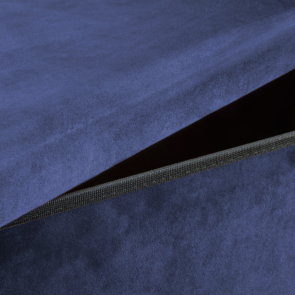 OHS Matte Velvet Foldable Rectangle Storage Ottoman - Navy>