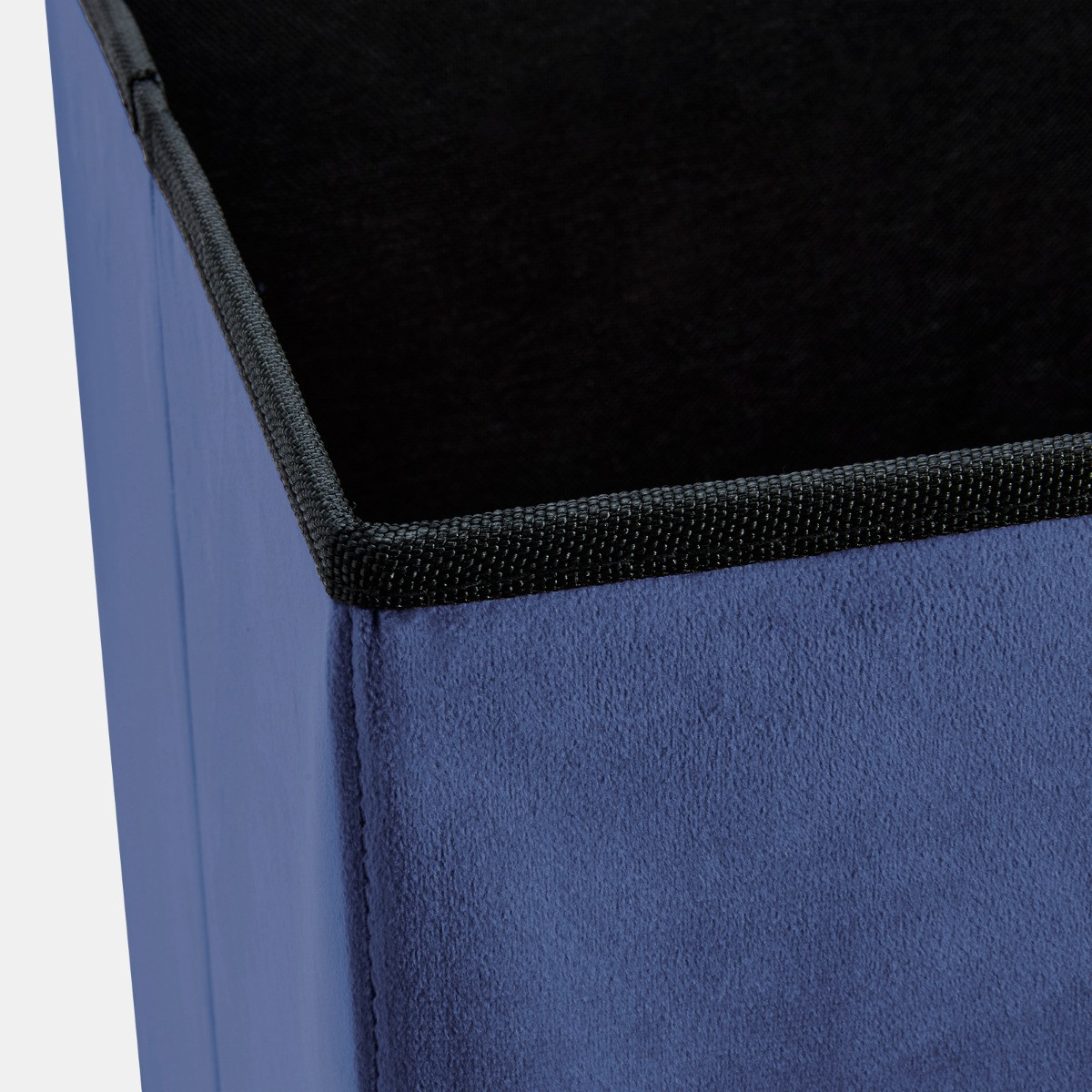 OHS Matte Velvet Foldable Cube Storage Ottoman - Navy>