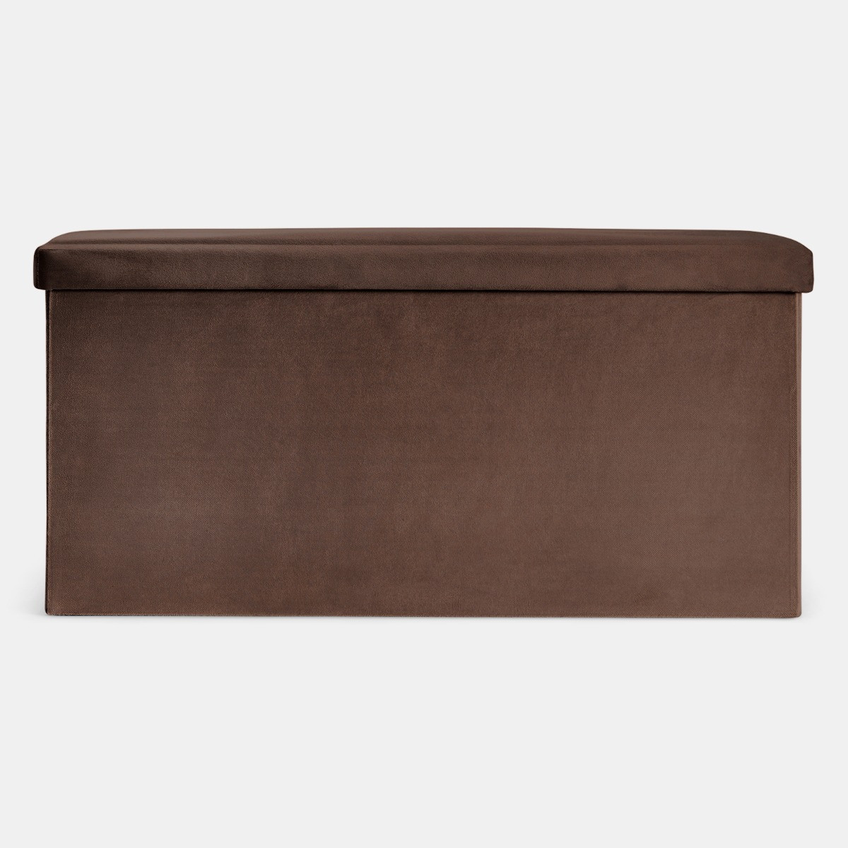 OHS Matte Velvet Foldable Rectangle Storage Ottoman - Chocolate>