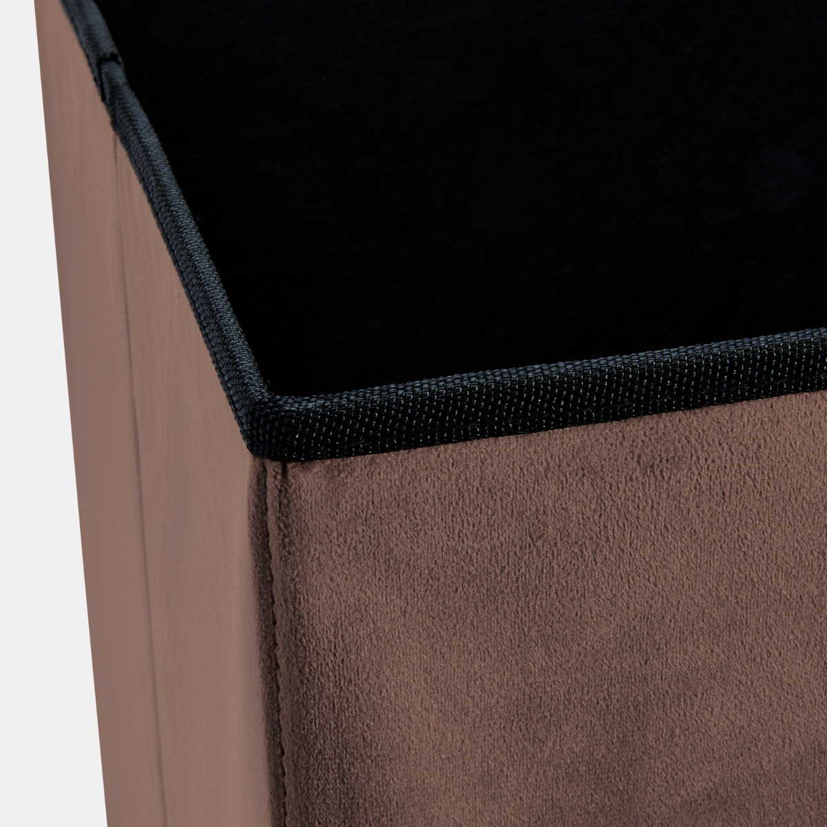 OHS Matte Velvet Foldable Cube Storage Ottoman - Chocolate>