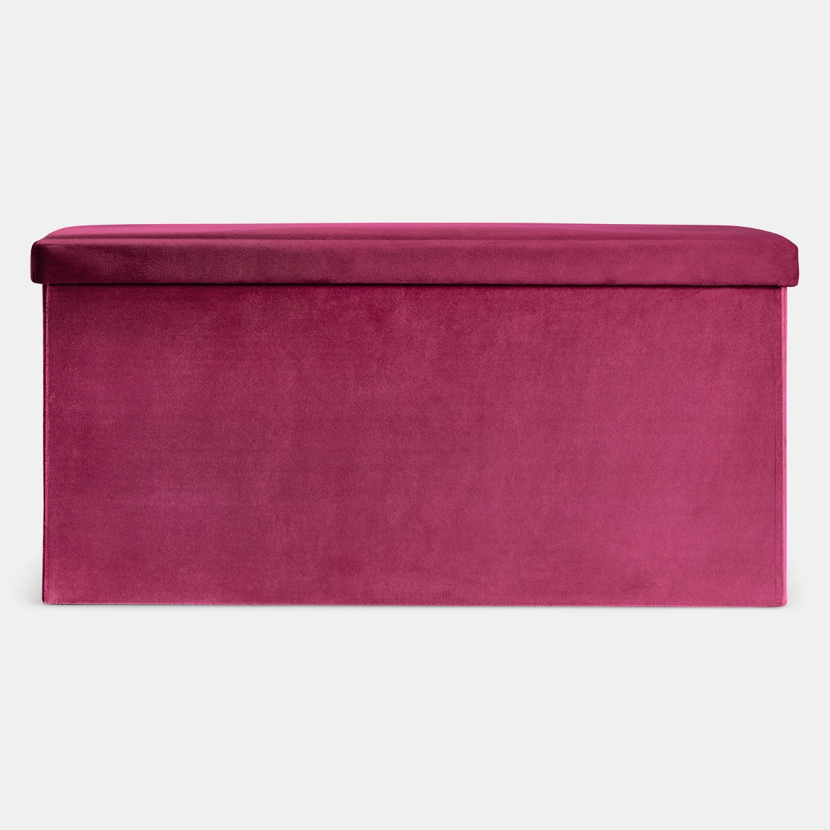 OHS Matte Velvet Foldable Rectangle Storage Ottoman - Berry>