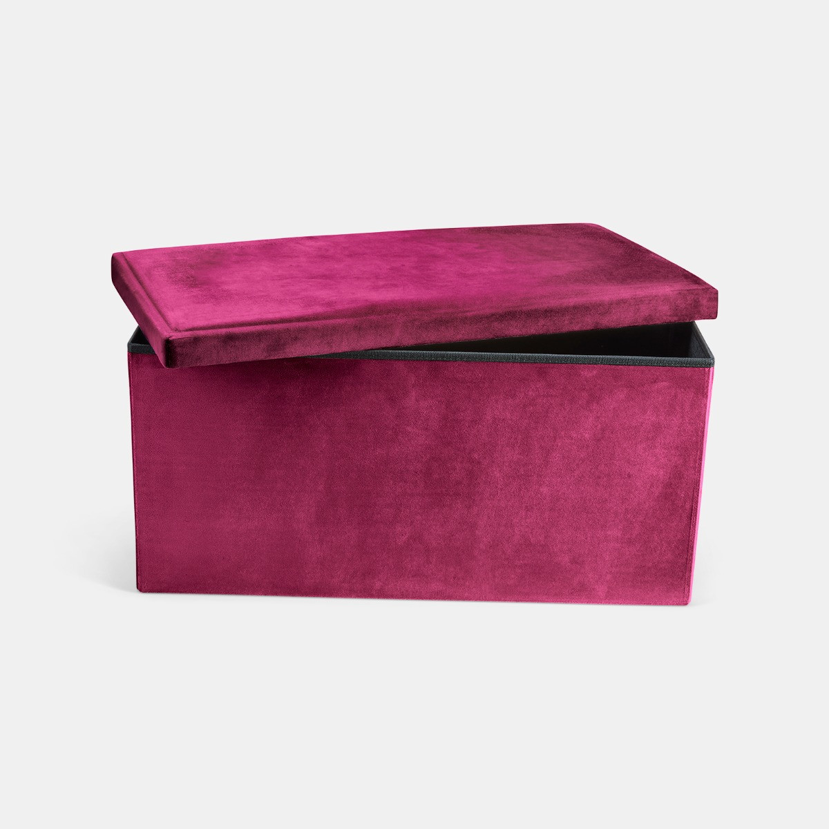 OHS Matte Velvet Foldable Rectangle Storage Ottoman - Berry>