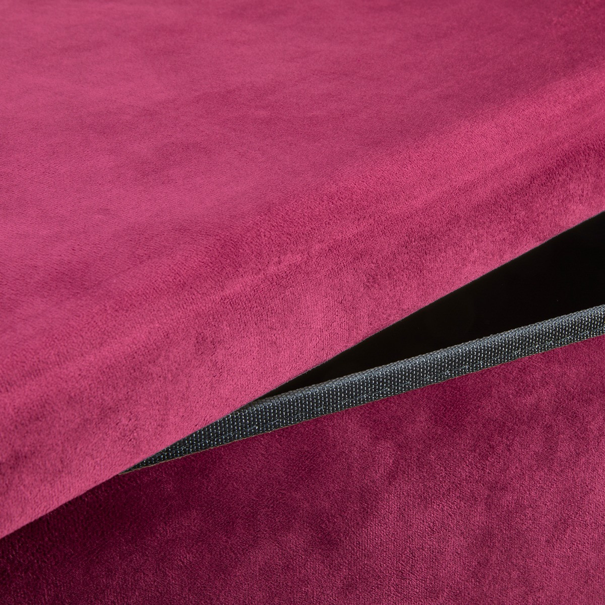 OHS Matte Velvet Foldable Rectangle Storage Ottoman - Berry>