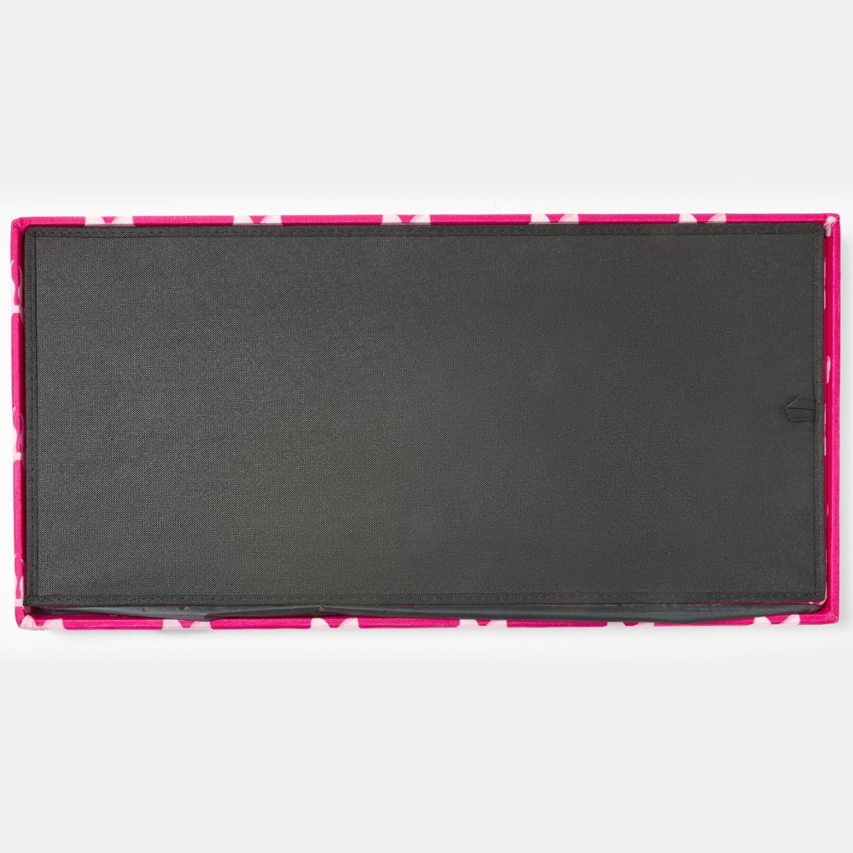OHS Bow Print Velvet Foldable Rectangle Storage Ottoman - Hot Pink>