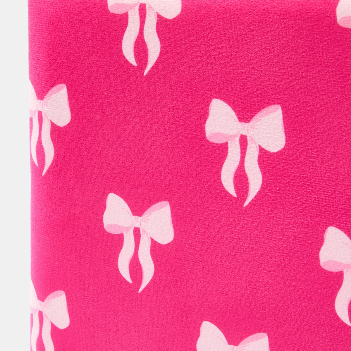 OHS Bow Print Velvet Foldable Rectangle Storage Ottoman - Hot Pink>