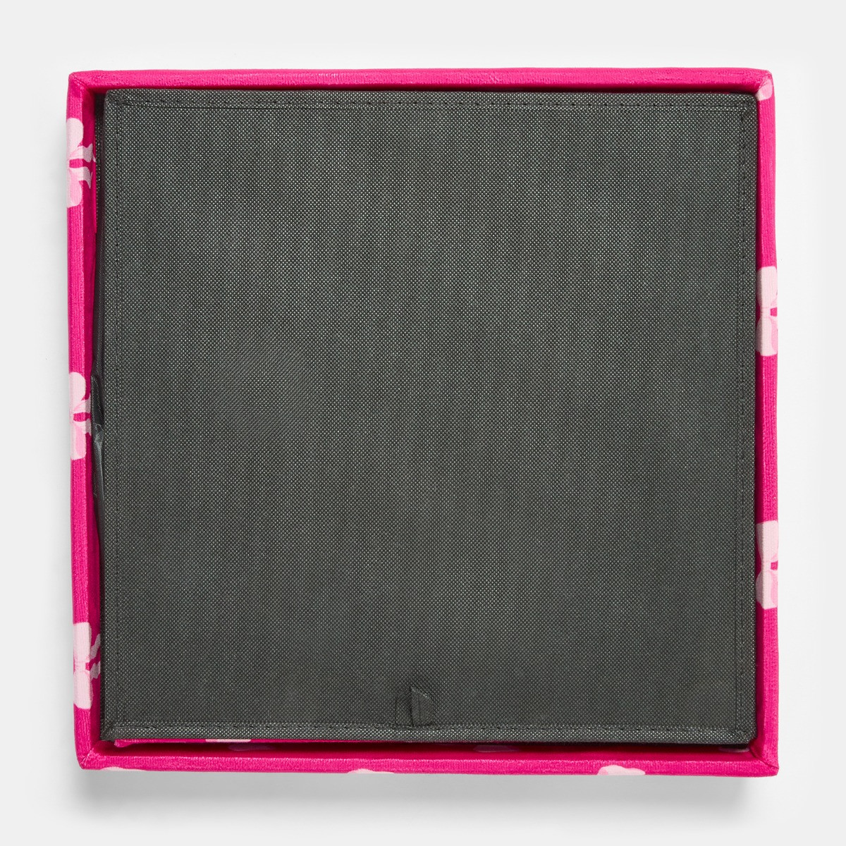 OHS Bow Print Velvet Foldable Cube Storage Ottoman - Hot Pink>