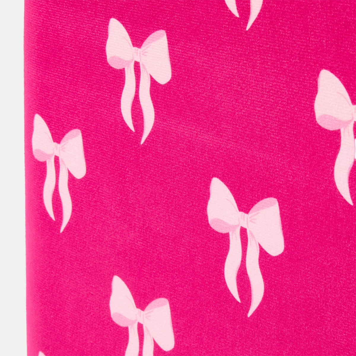 OHS Bow Print Velvet Foldable Cube Storage Ottoman - Hot Pink>