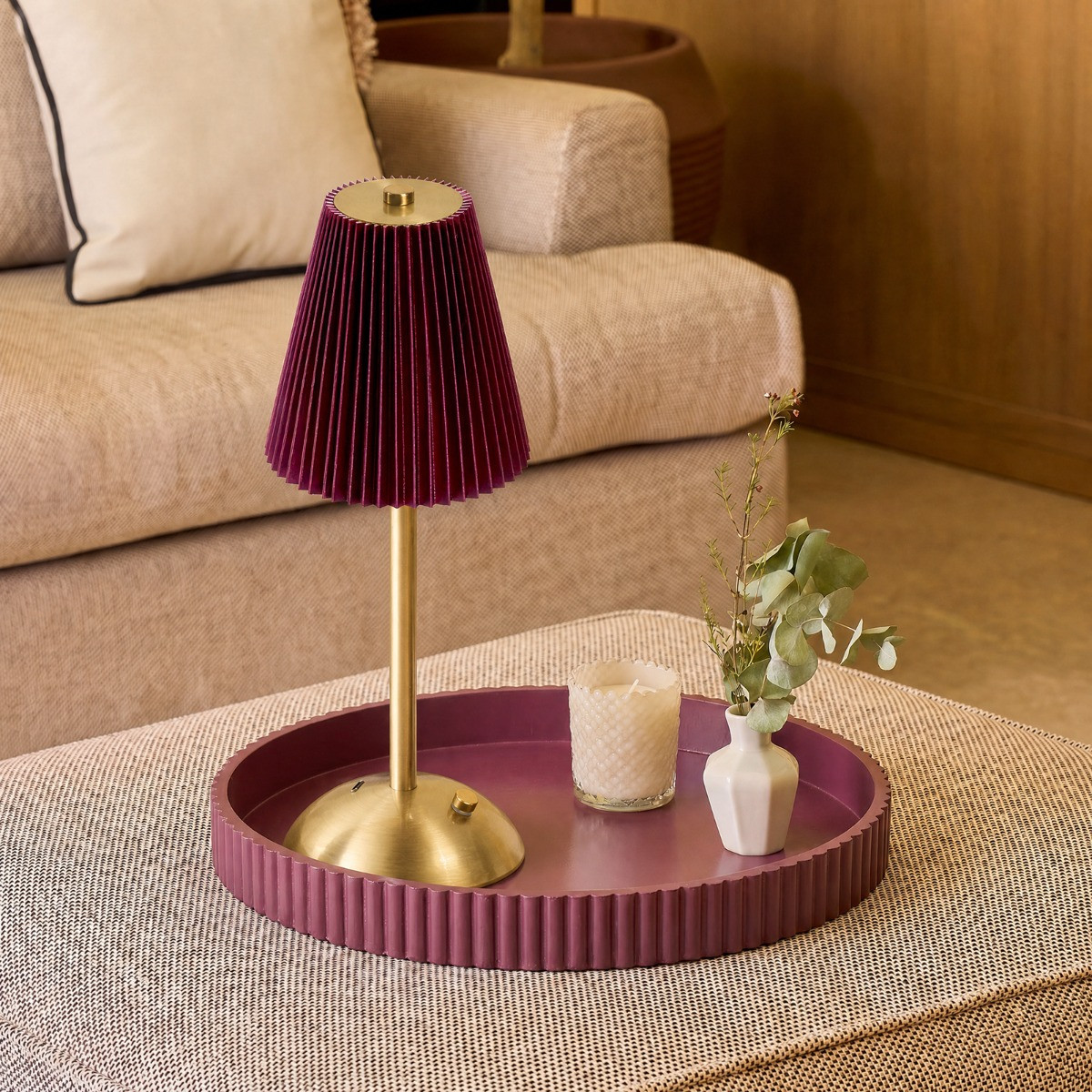 OHS Rechargeable Table Lamp - Berry>