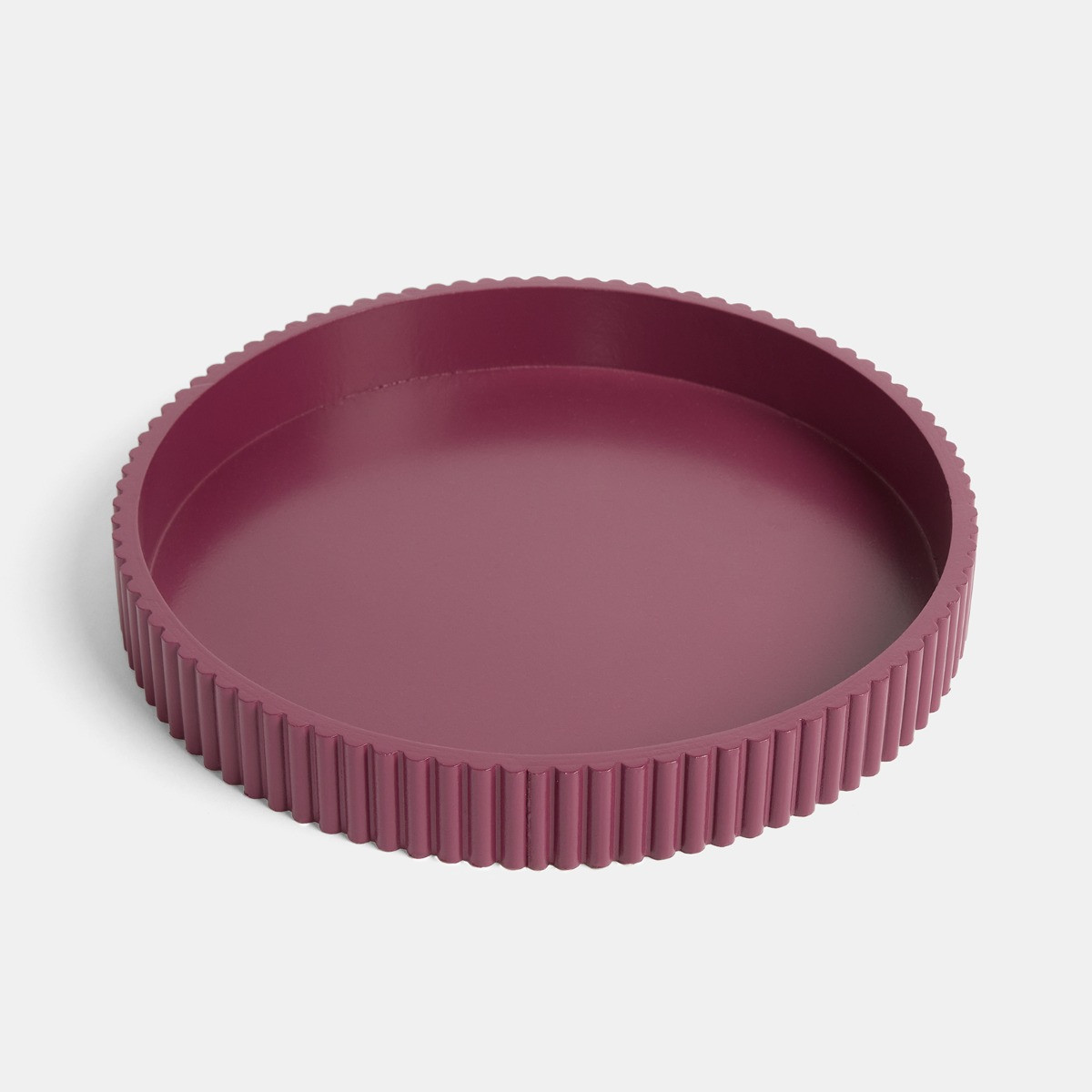 OHS Round Ribbed Tray - Berry>