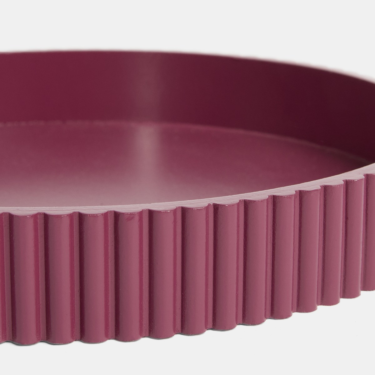 OHS Round Ribbed Tray - Berry>
