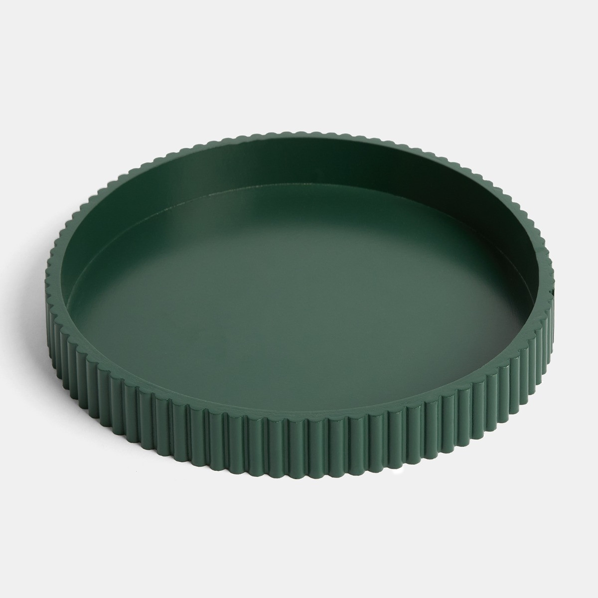 OHS Round Ribbed Tray - Deep Forest Green>