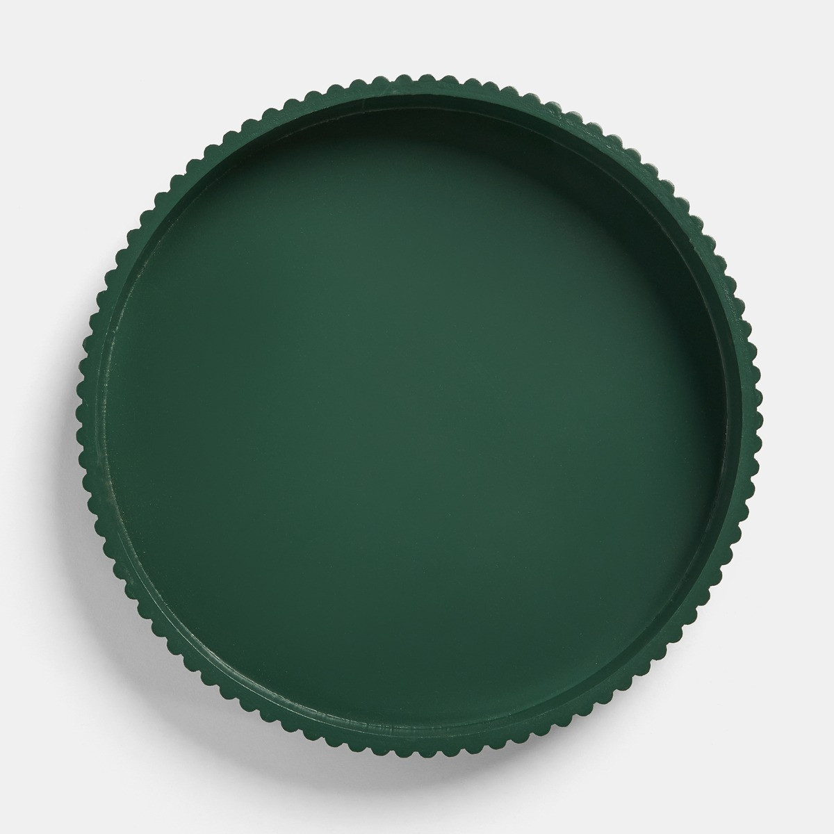OHS Round Ribbed Tray - Deep Forest Green>