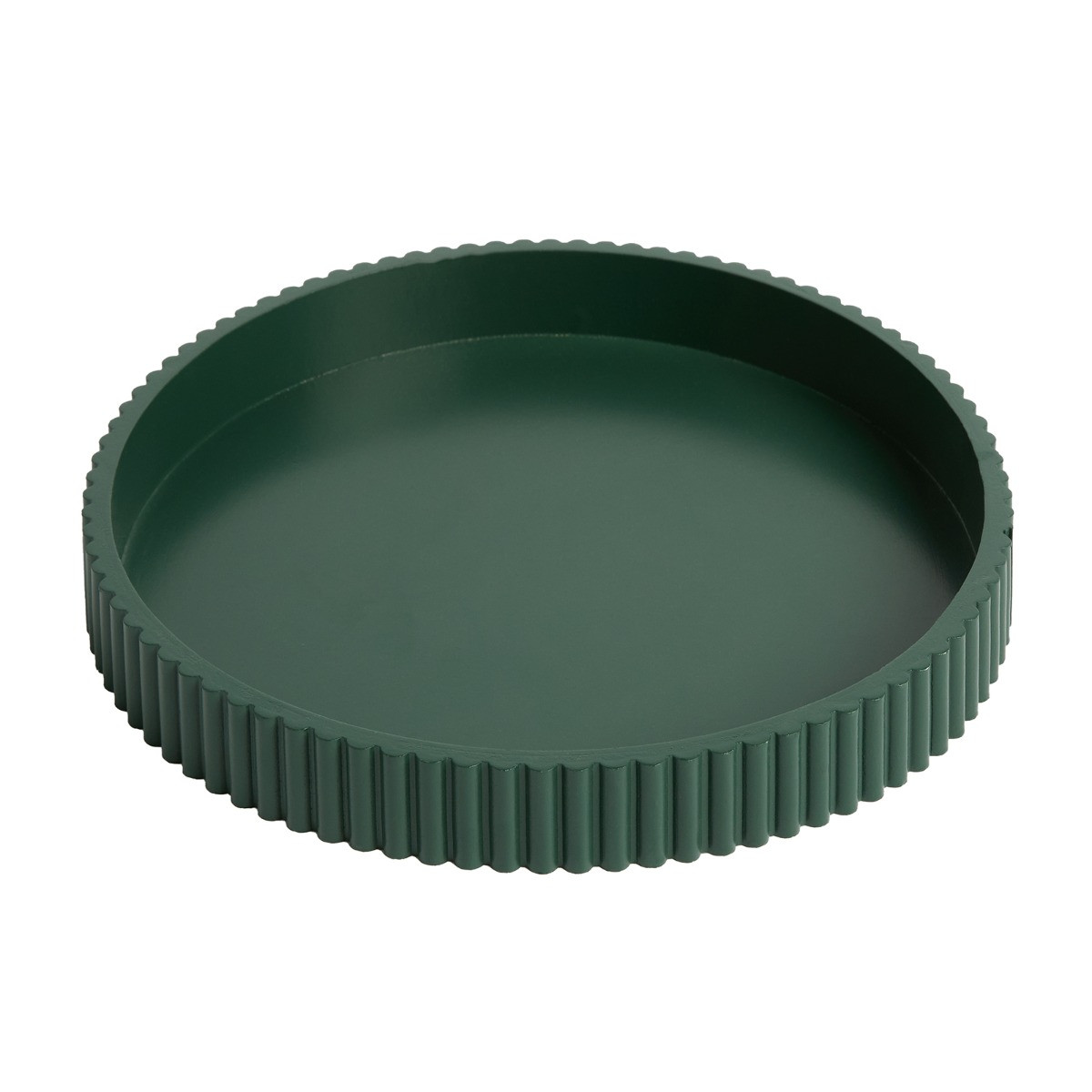 OHS Round Ribbed Tray - Deep Forest Green>