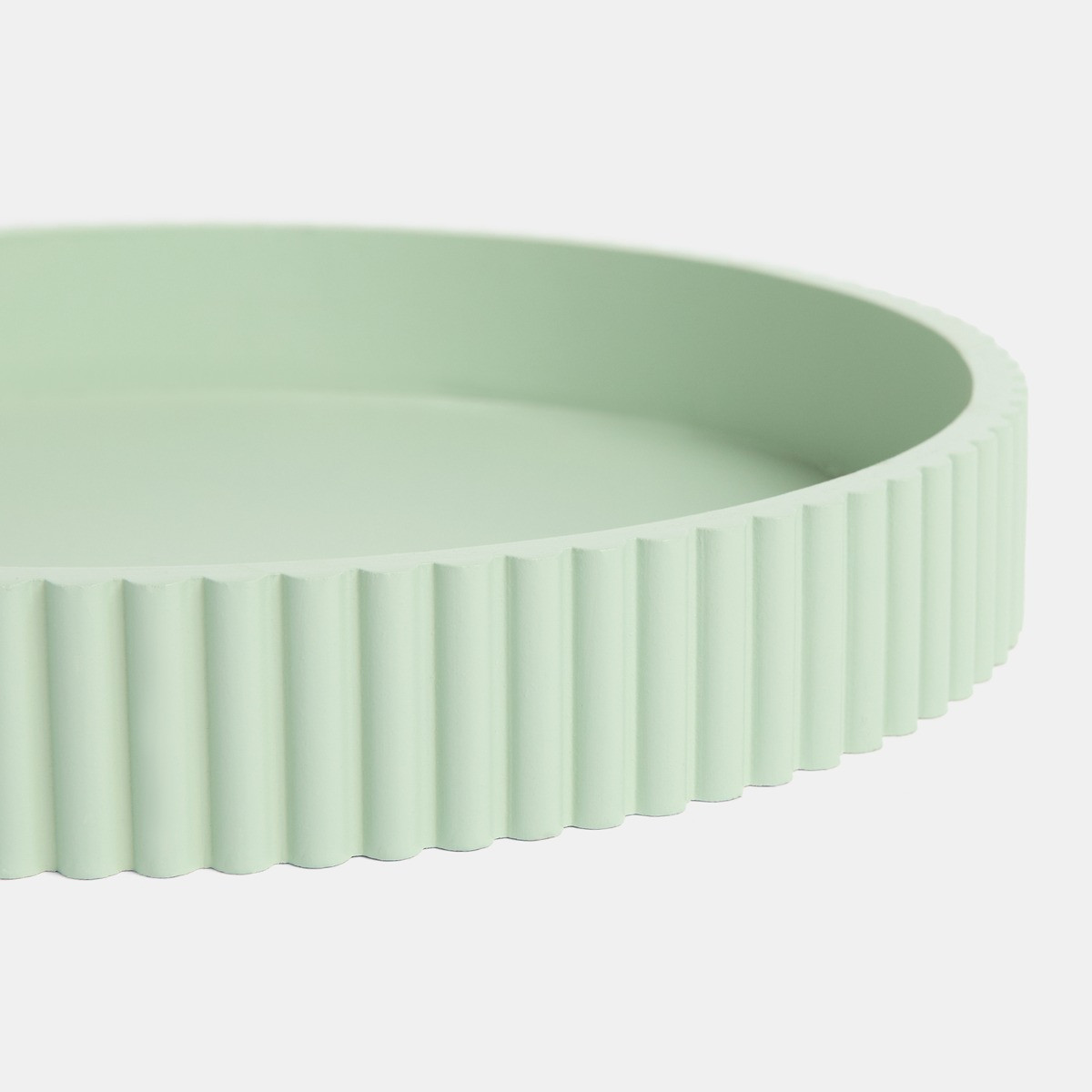 OHS Round Ribbed Tray - Sage>
