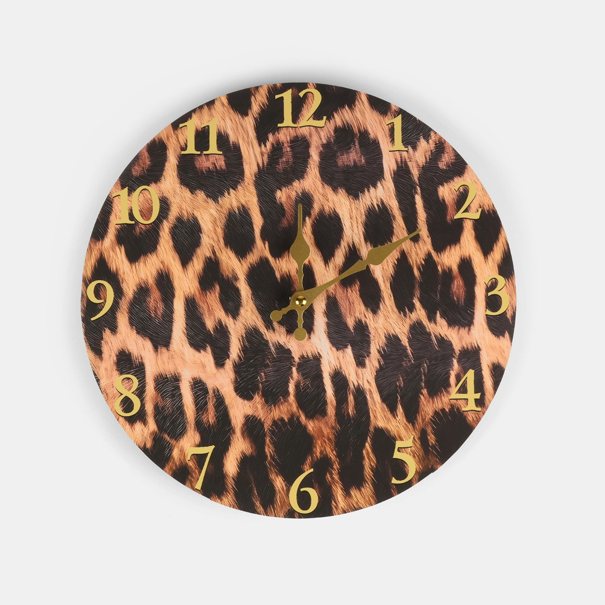 OHS Leopard Print Wall Clock - Natural>