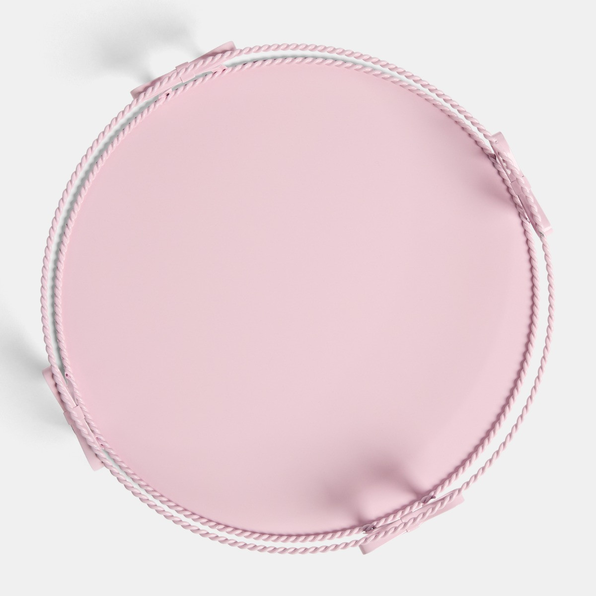 OHS Bow Round Metal Tray - Pink>