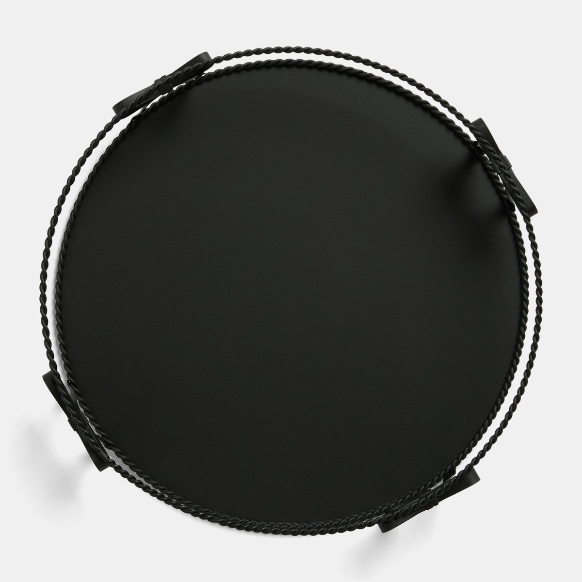 OHS Bow Round Metal Tray - Black>