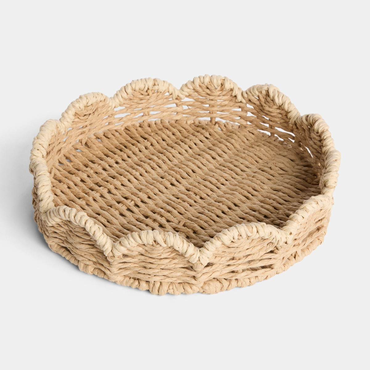 OHS Scalloped Trim Seagrass Tray - Natural/Beige>