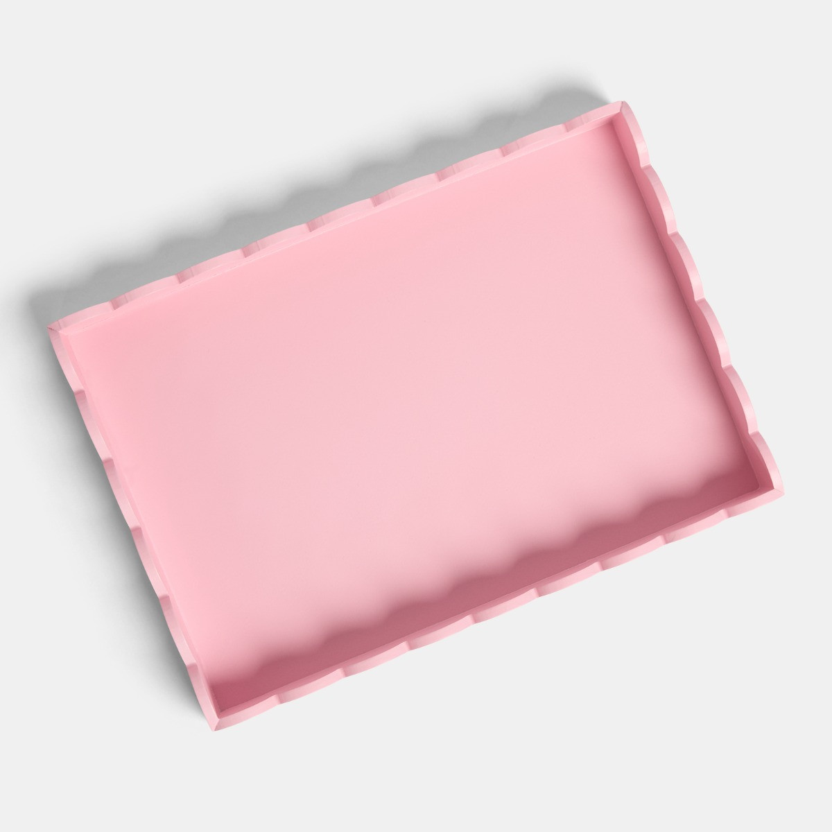 OHS Rectangle Scallop Tray - Pale Pink>
