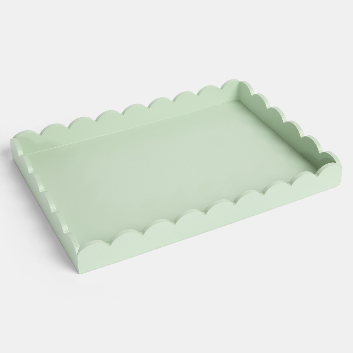 OHS Rectangle Scallop Tray - Sage>