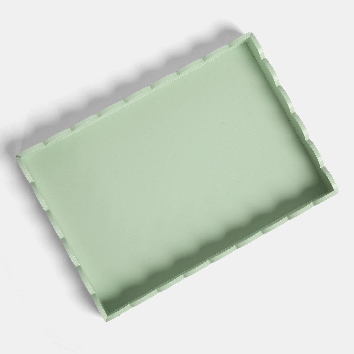 OHS Rectangle Scallop Tray - Sage>