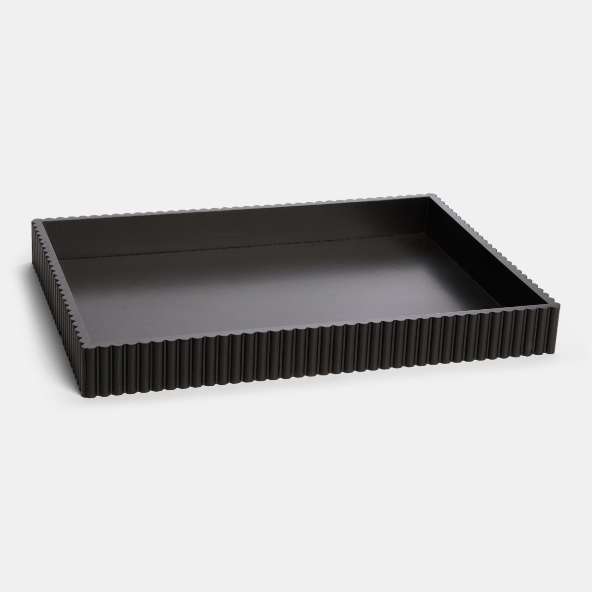 OHS Rectangle Ribbed Tray - Black>