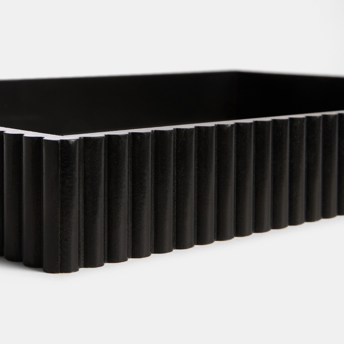 OHS Rectangle Ribbed Tray - Black>