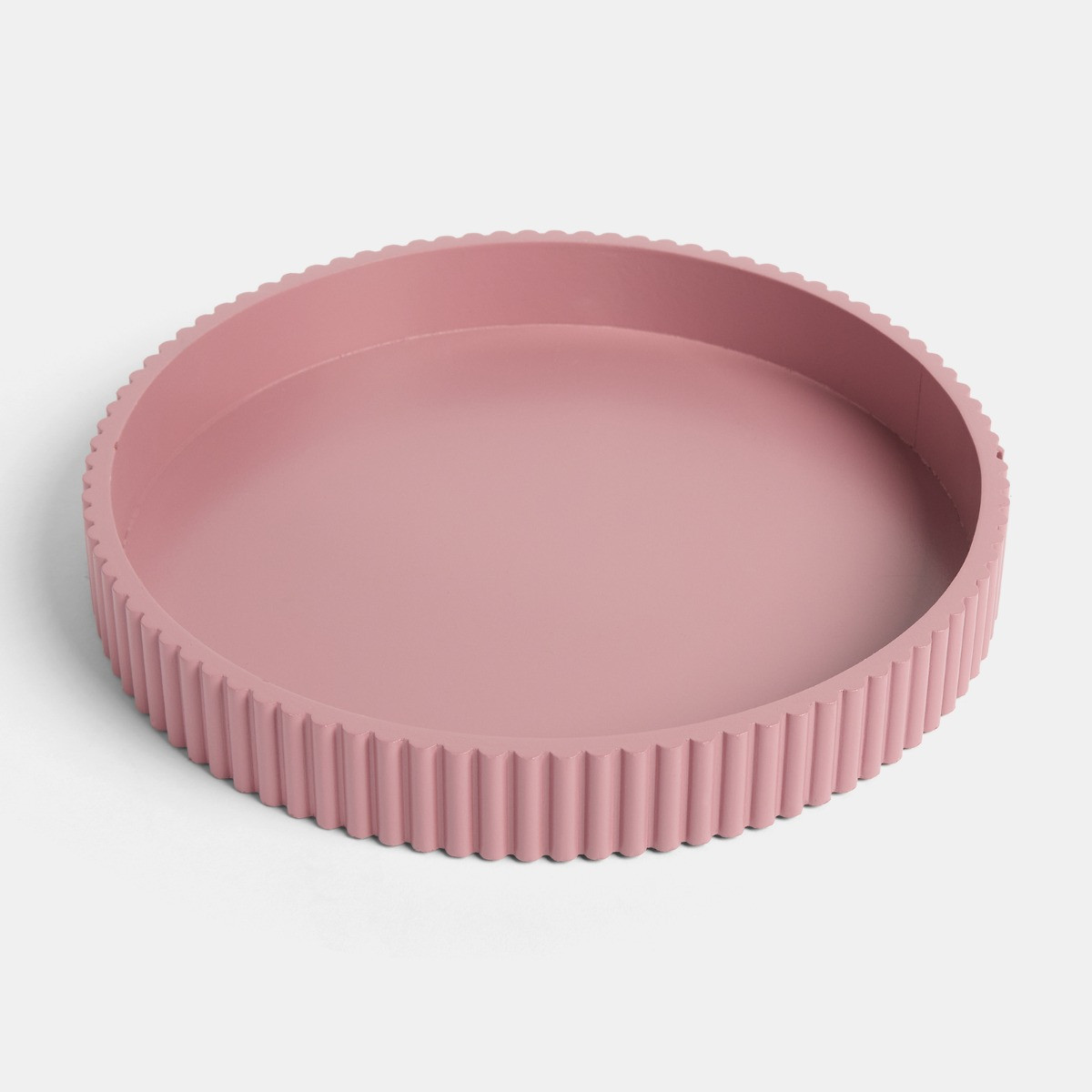 OHS Round Ribbed Tray - Pink>