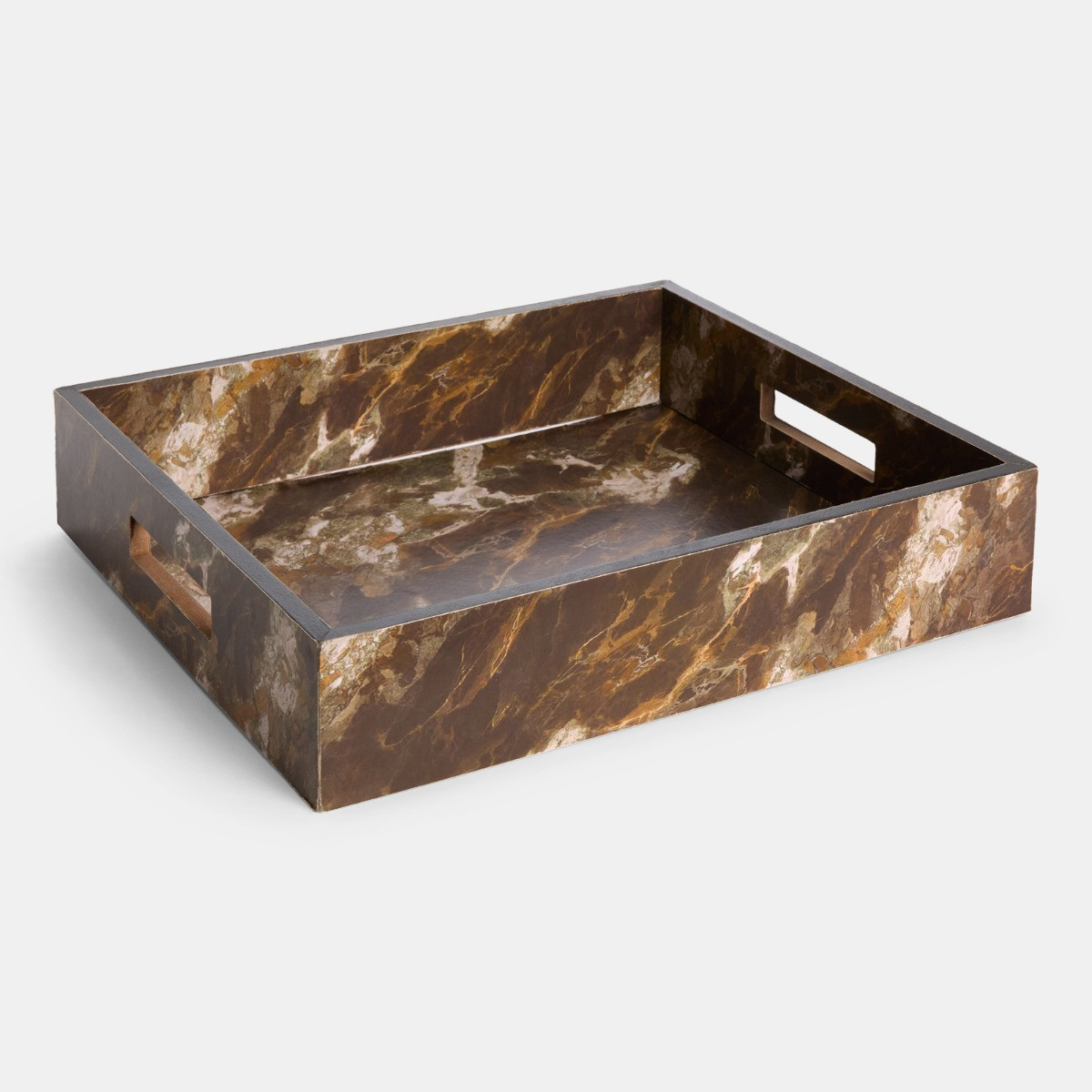 OHS Stone Effect Rectangle Tray - Brown>