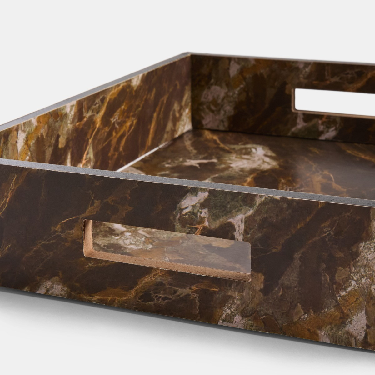 OHS Stone Effect Rectangle Tray - Brown>